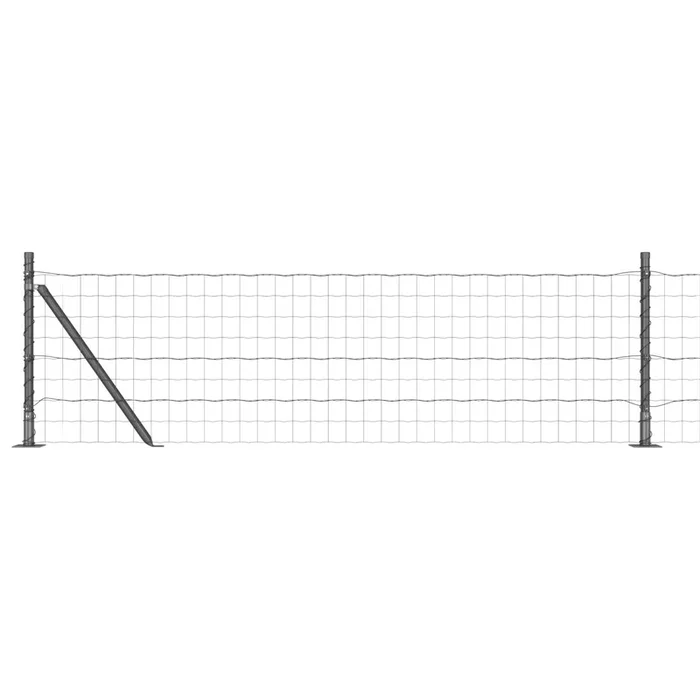 vidaXL Reja con postes Gris 0.6 x 25 m Acero (46)