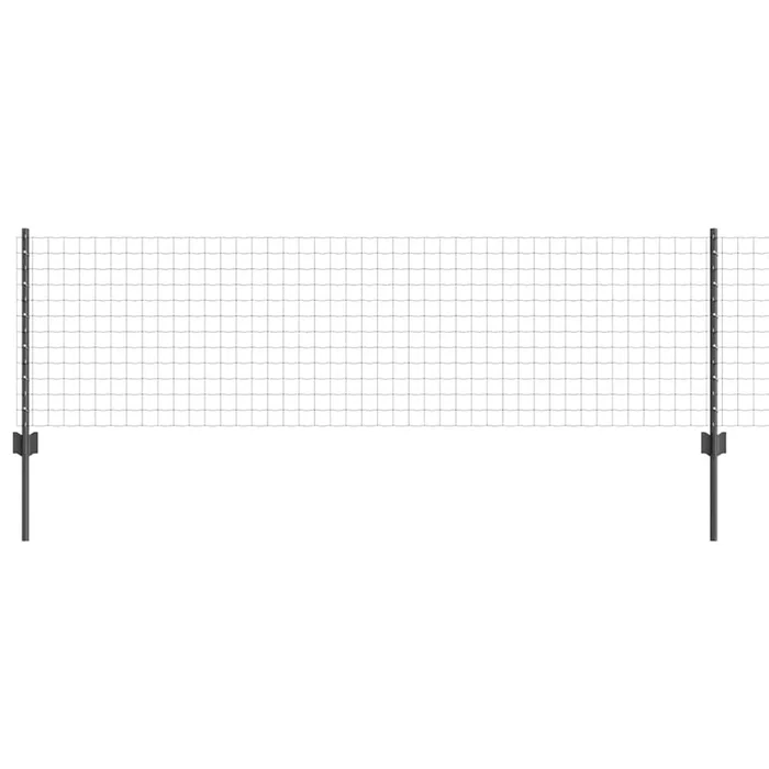 vidaXL Reja con postes Gris 0.6 x 50 m Acero (29)
