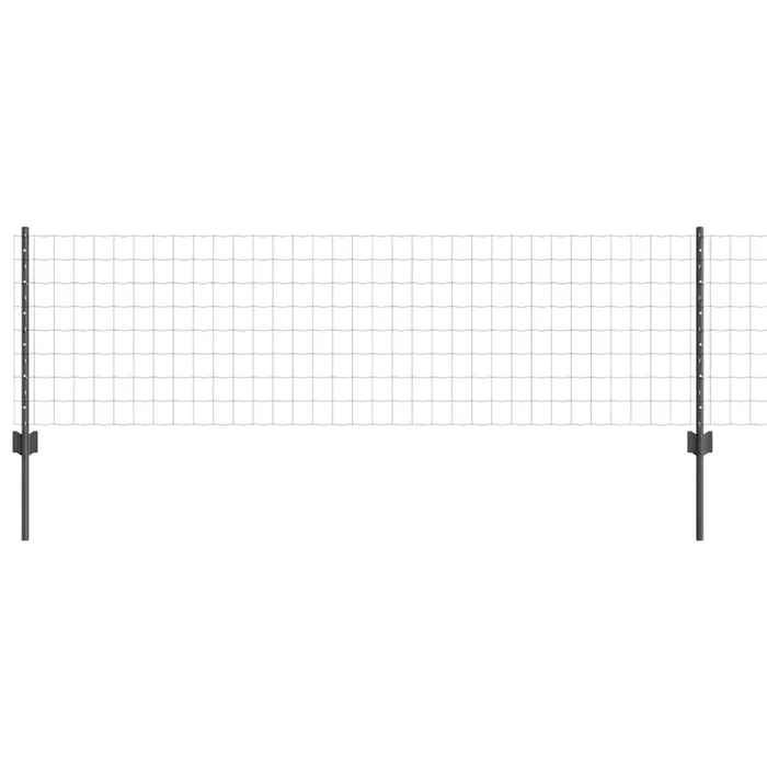 vidaXL Reja con postes Gris 0.6 x 50 m Acero (32)