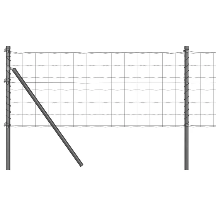 vidaXL Reja con postes Gris 0.6 x 50 m Acero (5)