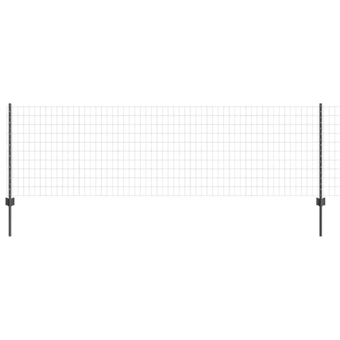 vidaXL Reja con postes Gris 0.8 x 10 m Acero (28)