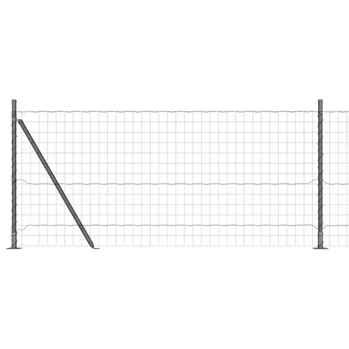vidaXL Reja con postes Gris 0.8 x 25 m Acero (43)