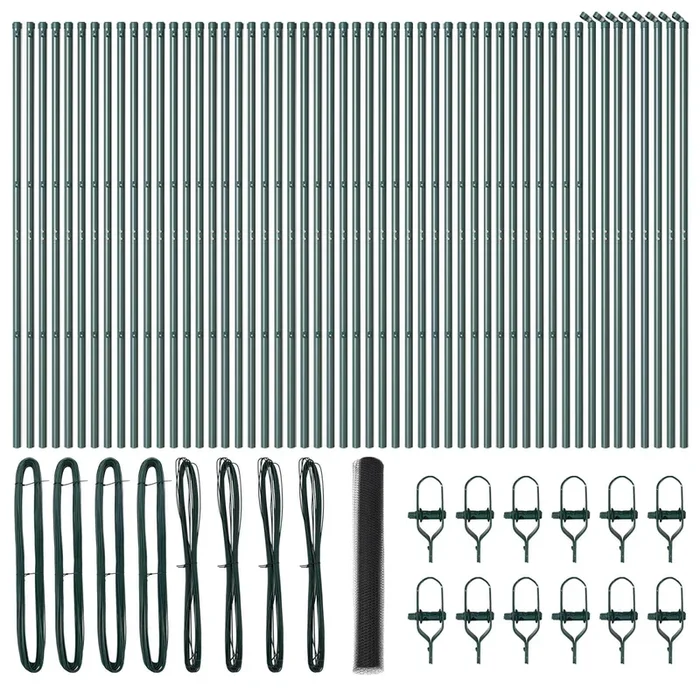 vidaXL Reja con postes Gris 1.2 x 100 m Acero recubierto de PVC