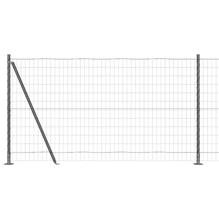 vidaXL Reja con postes Gris 1.2 x 25 m Acero (39)