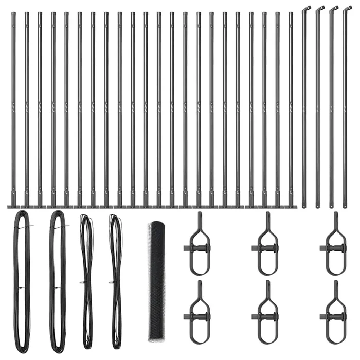 vidaXL Reja con postes Gris 1.2 x 50 m Acero recubierto de PVC (10)