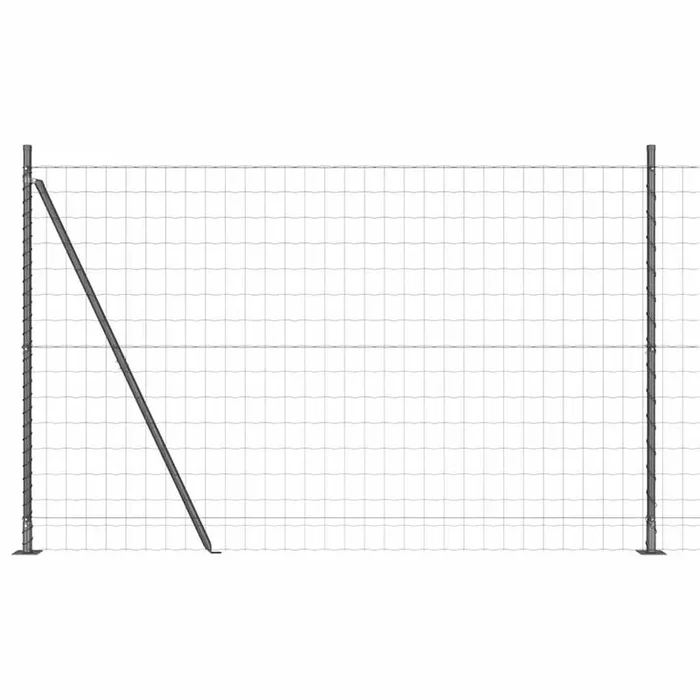 vidaXL Reja con postes Gris 1.4 x 10 m Acero (39)