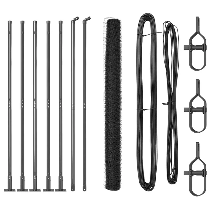 vidaXL Reja con postes Gris 1.4 x 10 m Acero recubierto de PVC (11)