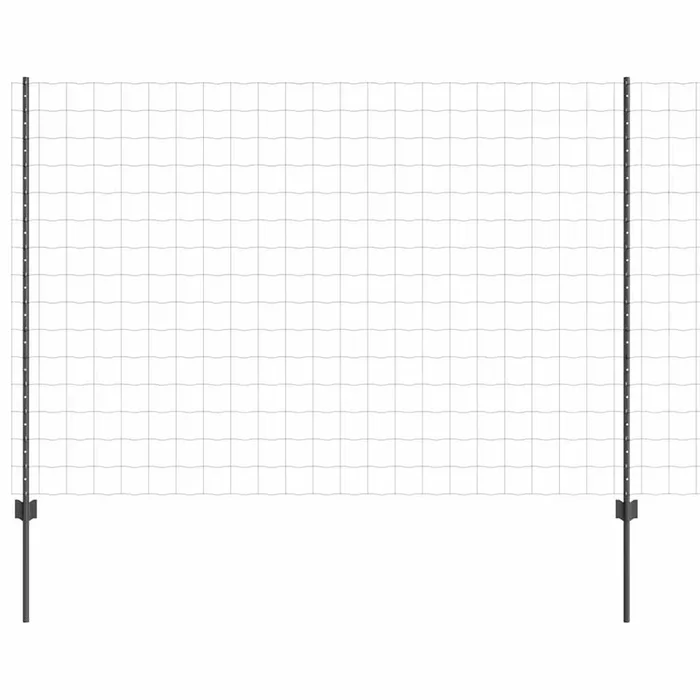 vidaXL Reja con postes Gris 1.5 x 10 m Acero (18)