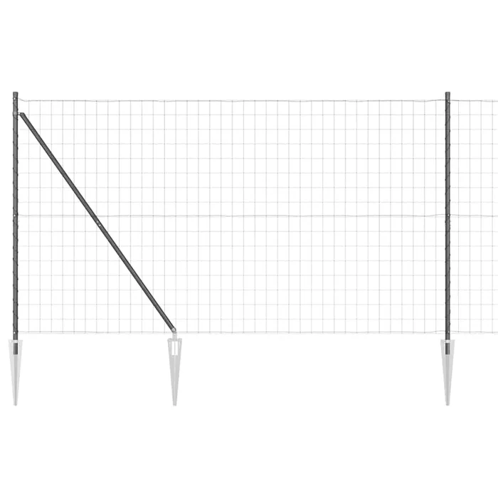vidaXL Reja con postes Gris 1.5 x 10 m Acero (28)