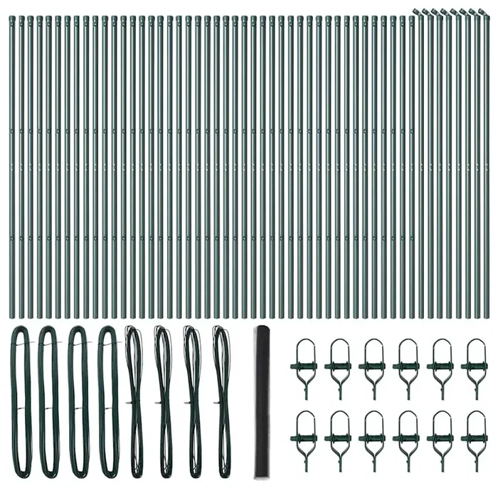 vidaXL Reja con postes Gris 1.5 x 100 m Acero recubierto de PVC (3)