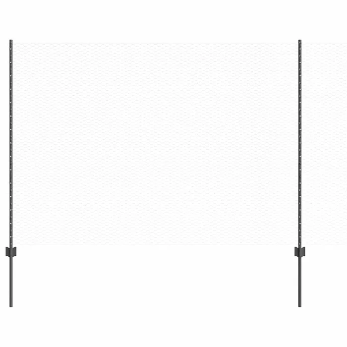 vidaXL Reja con postes Gris 1.5 x 25 m Acero (16)