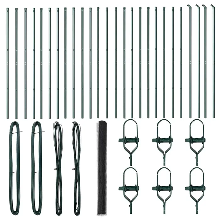 vidaXL Reja con postes Gris 1.5 x 50 m Acero recubierto de PVC (2)