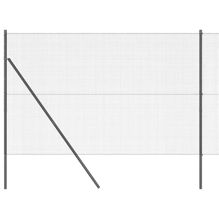 vidaXL Reja con postes Gris 1.6 x 25 m Acero (2)