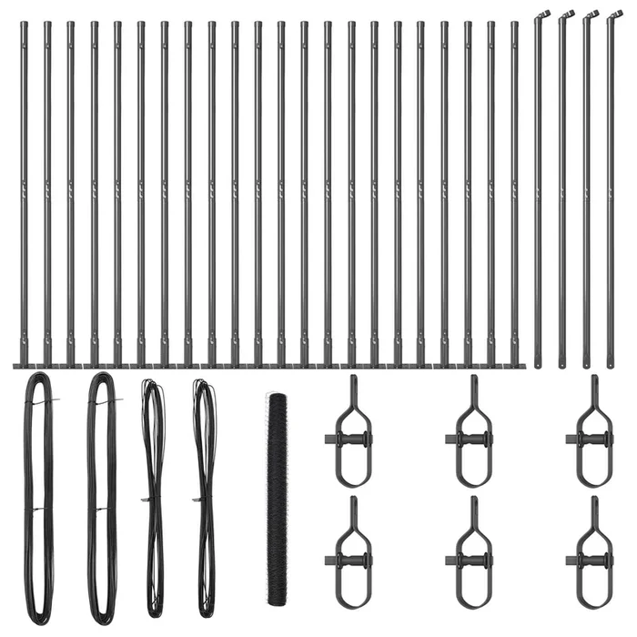 vidaXL Reja con postes Gris 1.6 x 50 m Acero recubierto de PVC (10)