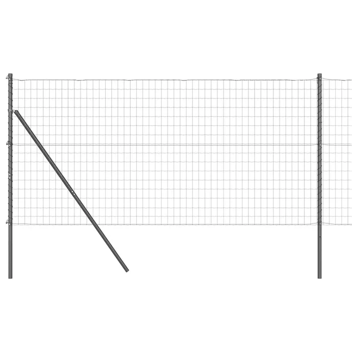 vidaXL Reja con postes Gris 1 x 10 m Acero (7)