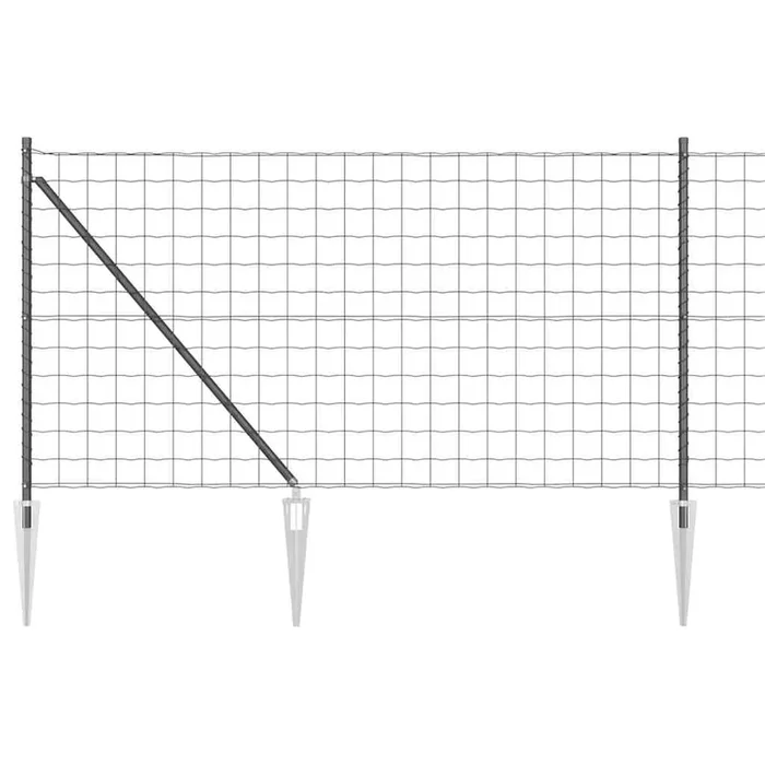 vidaXL Reja con postes Gris 1 x 25 m Acero (26)