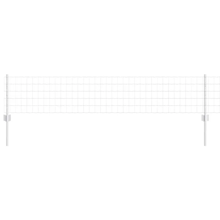 vidaXL Reja con postes Plateado 0.4 x 10 m Acero (11)