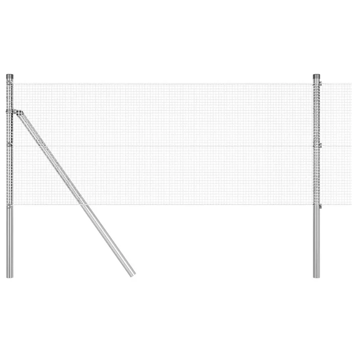 vidaXL Reja con postes Plateado 0.4 x 10 m Acero (4)