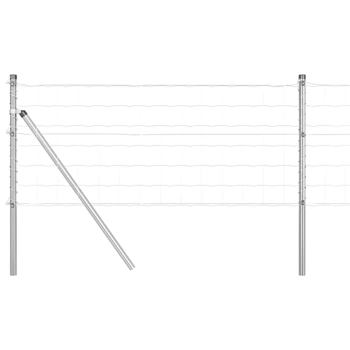 vidaXL Reja con postes Plateado 0.4 x 25 m Acero (13)