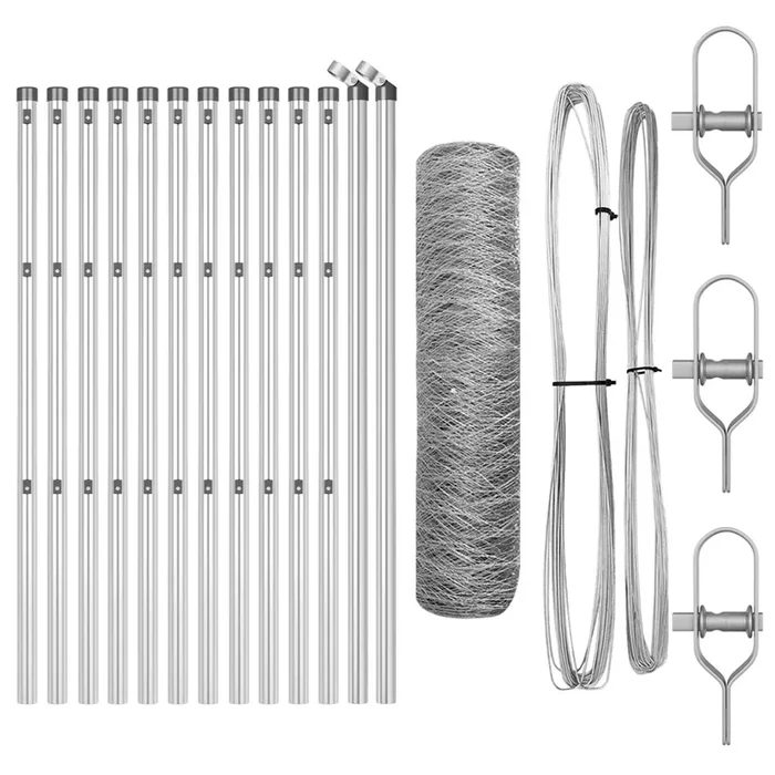 vidaXL Reja con postes Plateado 0.4 x 25 m Acero recubierto de PVC (3)