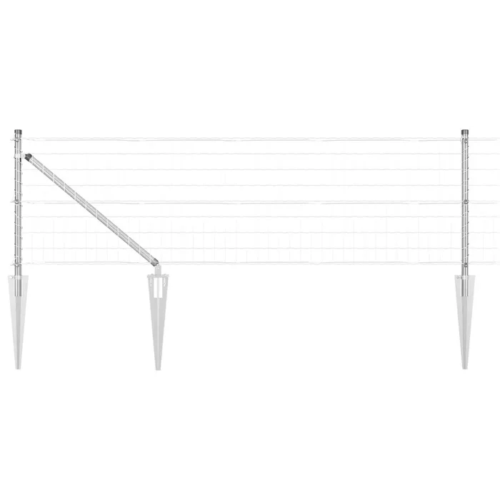 vidaXL Reja con postes Plateado 0.4 x 50 m Acero (39)