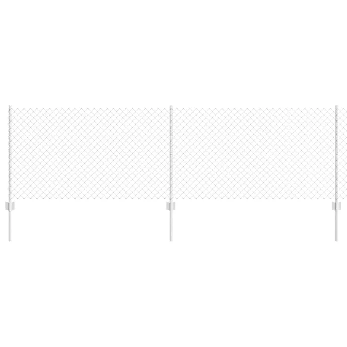 vidaXL Reja con postes Plateado 0.8 x 10 m Acero (26)