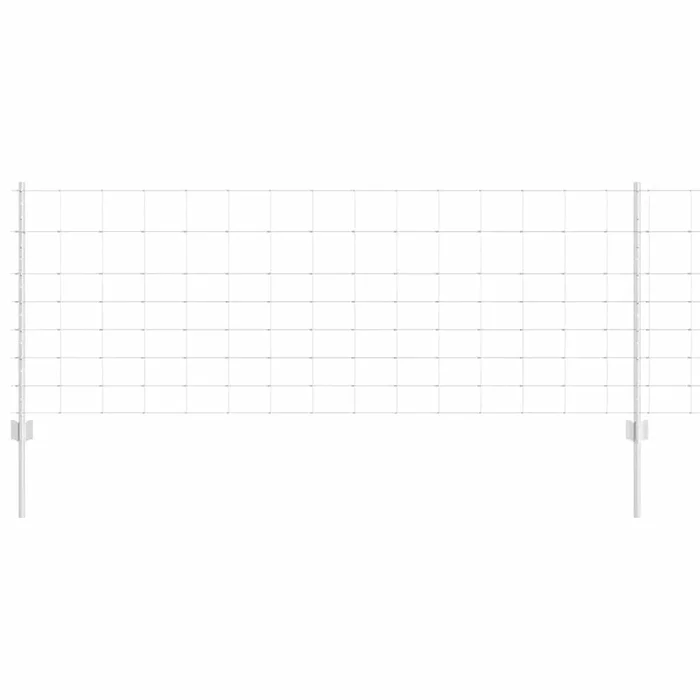 vidaXL Reja con postes Plateado 0.8 x 25 m Acero (22)
