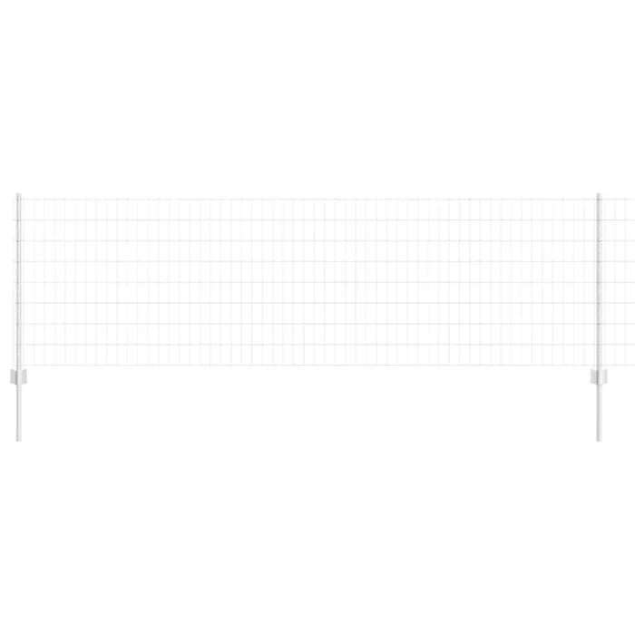 vidaXL Reja con postes Plateado 0.8 x 25 m Acero (9)