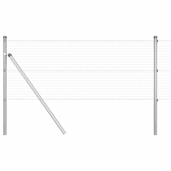 vidaXL Reja con postes Plateado 0.8 x 50 m Acero (8)
