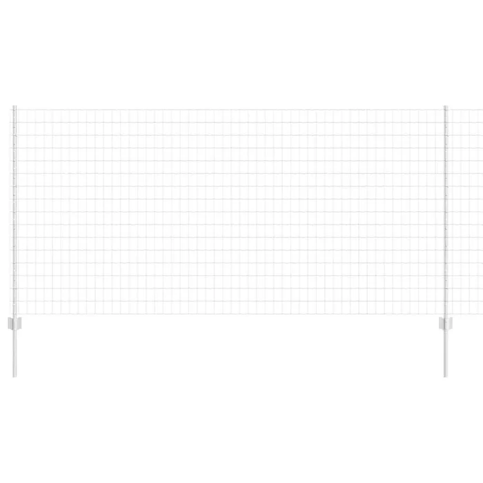 vidaXL Reja con postes Plateado 1.2 x 10 m Acero (12)