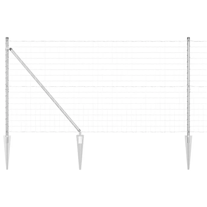 vidaXL Reja con postes Plateado 1.2 x 10 m Acero (45)