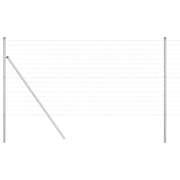 vidaXL Reja con postes Plateado 1.2 x 25 m Acero (16)