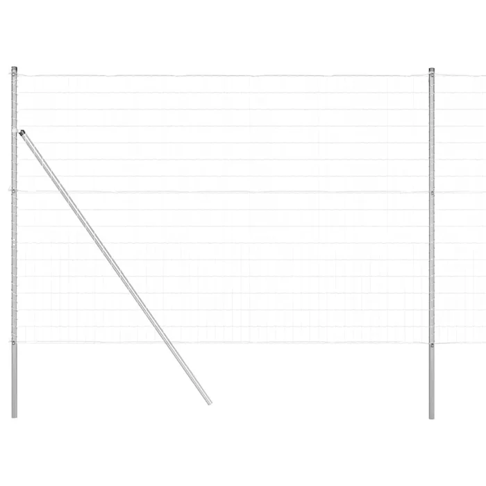 vidaXL Reja con postes Plateado 1.5 x 10 m Acero (16)