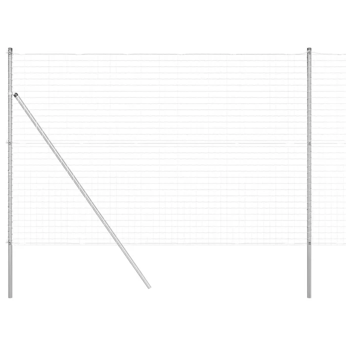 vidaXL Reja con postes Plateado 1.5 x 10 m Acero (17)