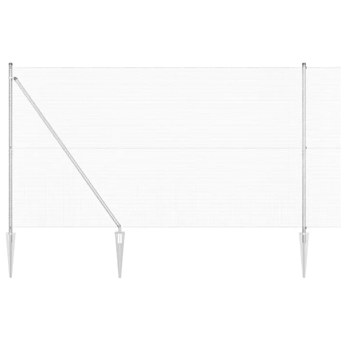 vidaXL Reja con postes Plateado 1.6 x 10 m Acero (20)