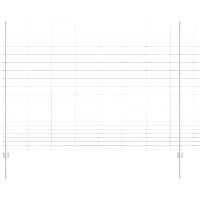vidaXL Reja con postes Plateado 1.6 x 25 m Acero (14)