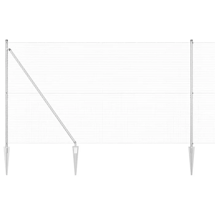 vidaXL Reja con postes Plateado 1.6 x 25 m Acero (19)