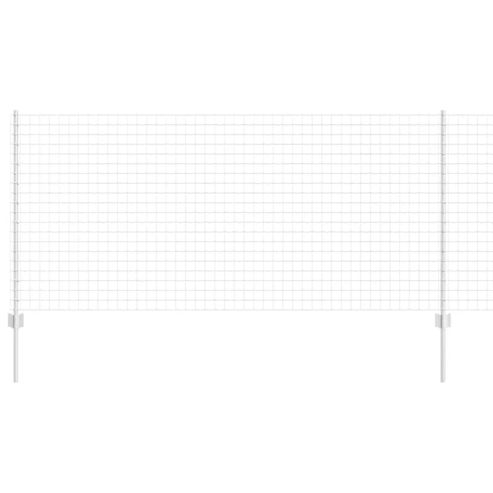 vidaXL Reja con postes Plateado 1 x 10 m Acero (8)