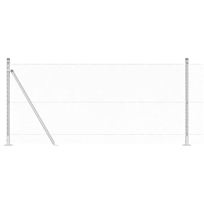 vidaXL Reja con postes Plateado 1 x 10 m Acero recubierto de PVC (9)