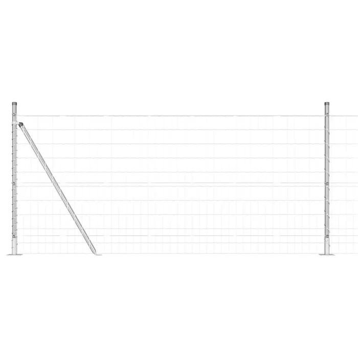 vidaXL Reja con postes Plateado 1 x 25 m Acero (31)