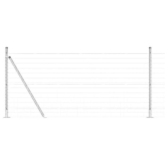 vidaXL Reja con postes Plateado 1 x 25 m Acero (32)