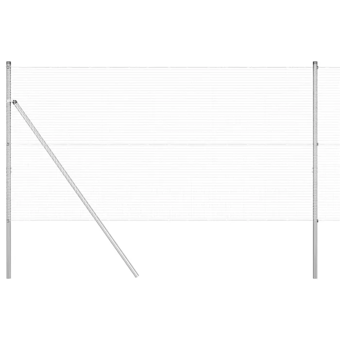 vidaXL Reja con postes Plateado 1 x 50 m Acero (7)