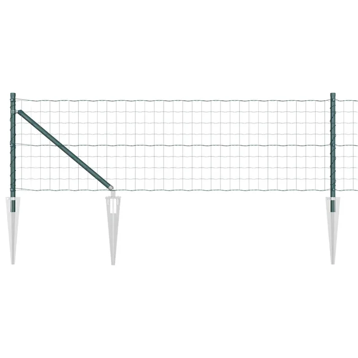 vidaXL Reja con postes Verde 0.4 x 10 m Acero (30)