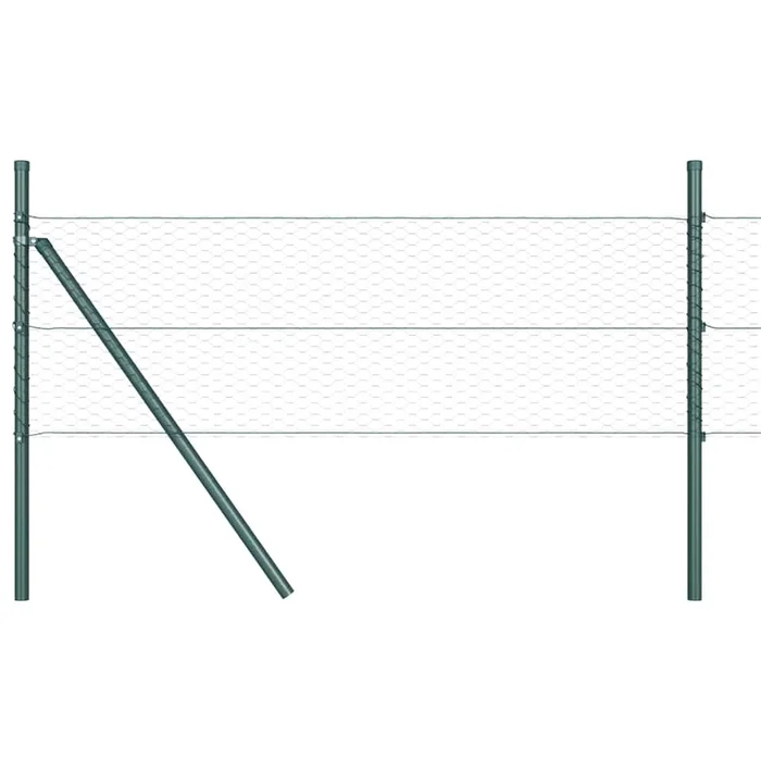 vidaXL Reja con postes Verde 0.4 x 10 m Acero recubierto de PVC (6)
