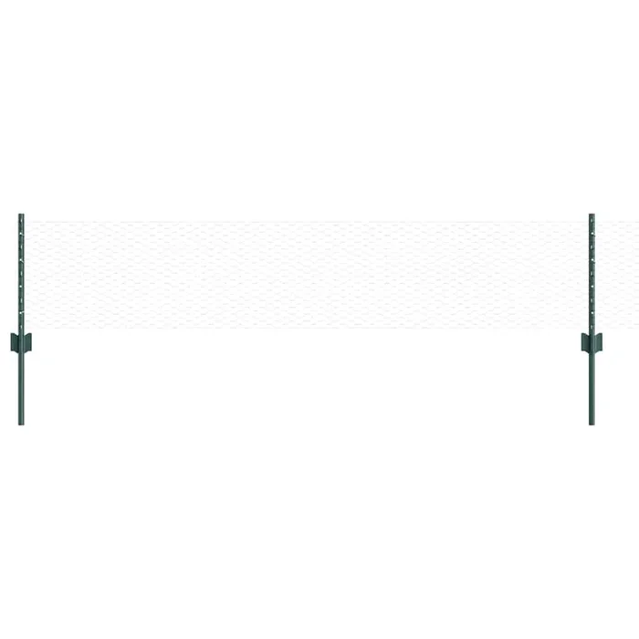 vidaXL Reja con postes Verde 0.4 x 100 m Acero (11)