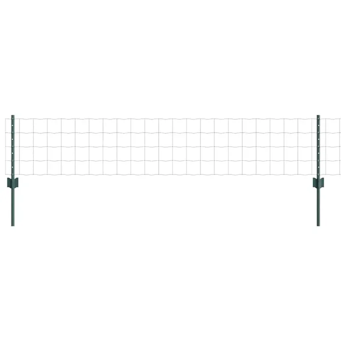 vidaXL Reja con postes Verde 0.4 x 25 m Acero (9)
