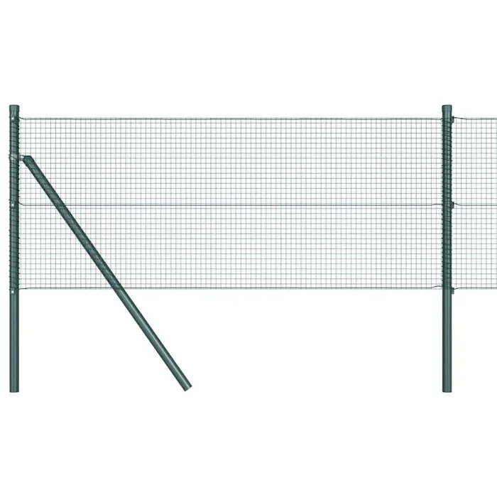 vidaXL Reja con postes Verde 0.4 x 50 m Acero (7)