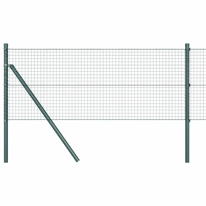 vidaXL Reja con postes Verde 0.5 x 100 m Acero (9)