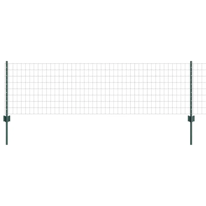 vidaXL Reja con postes Verde 0.6 x 25 m Acero (12)