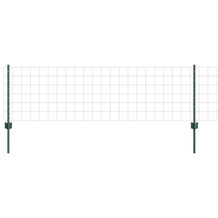 vidaXL Reja con postes Verde 0.6 x 25 m Acero (9)